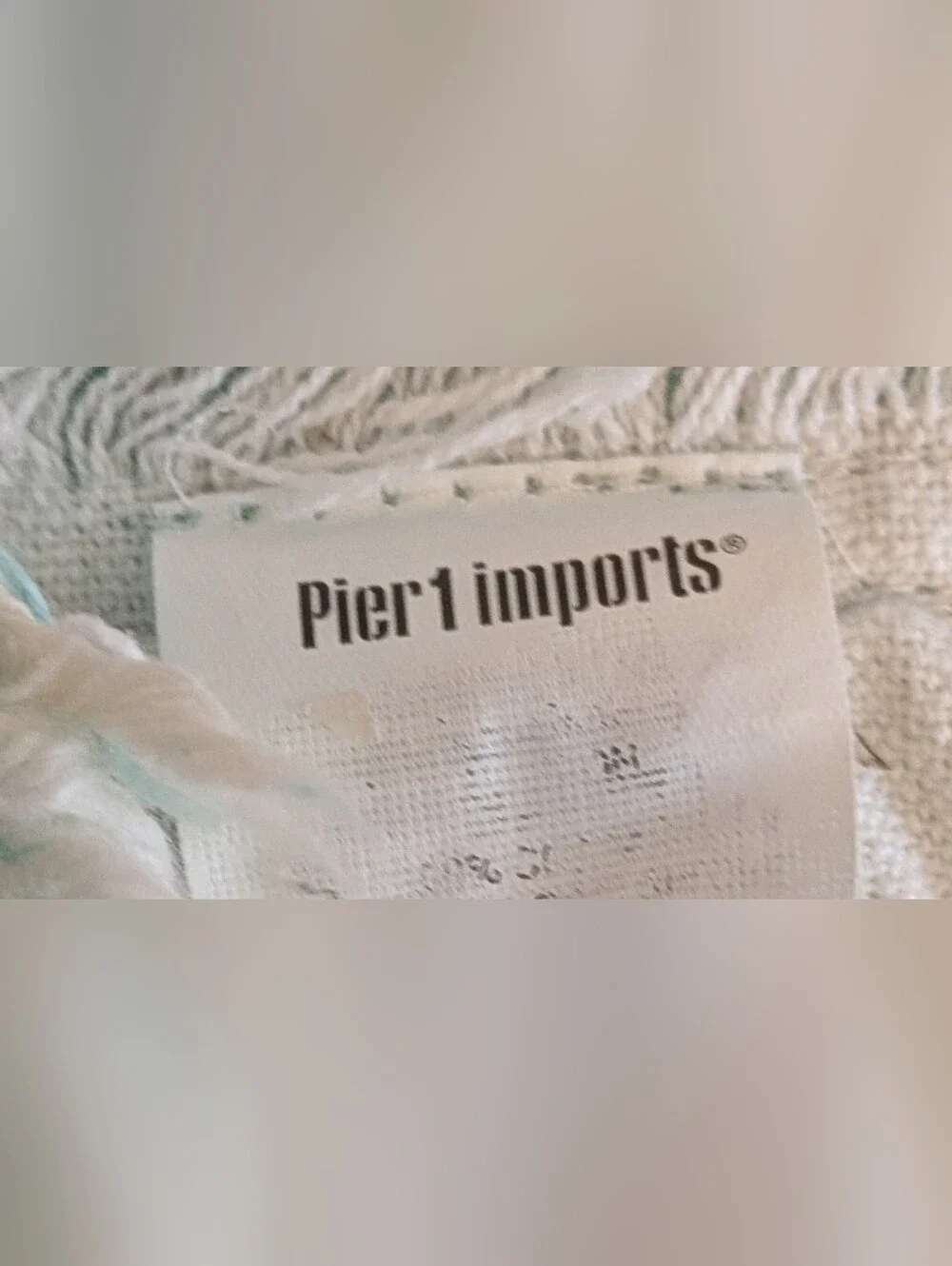 Pier 1 Imports Light Aqua Fringed Linen Cotton Placemats Bundle 3